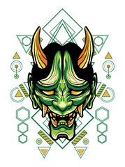 oni mask sacred geometry