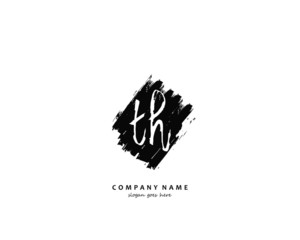 TH Initial handwriting logo vector
