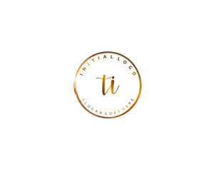 TI Initial handwriting logo vector