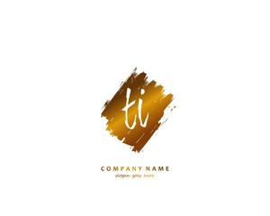 TI Initial handwriting logo vector