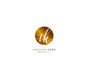 TK Initial handwriting logo vector