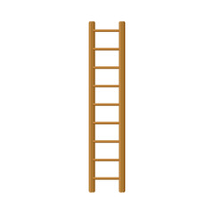 Light Wooden Step Ladder Straight Vector Illustration