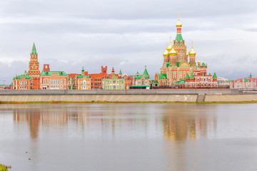 Fototapeta premium Annunciation Cathedral in the city center, Yoshkar-Ola city, Mari El Republic, Russia