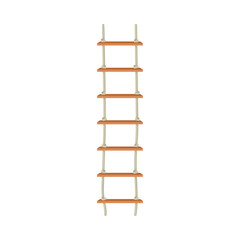Rope Ladder Hanging From Above With Wooden Step Vector Illustration