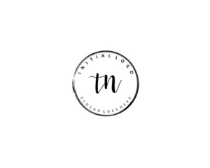TN Initial handwriting logo vector
