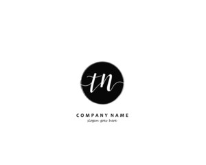 TN Initial handwriting logo vector