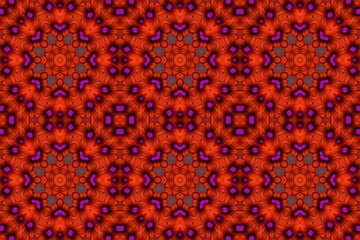 Bright colorful seamless pattern ornament for design and decor. Tracery template for printing on fabric. Floral symmetry geometric background for packaging design, covers.