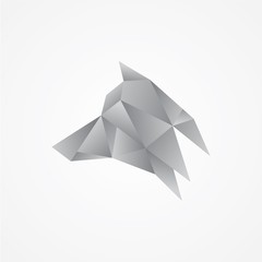 Geometric vector of dog head isolated on white background