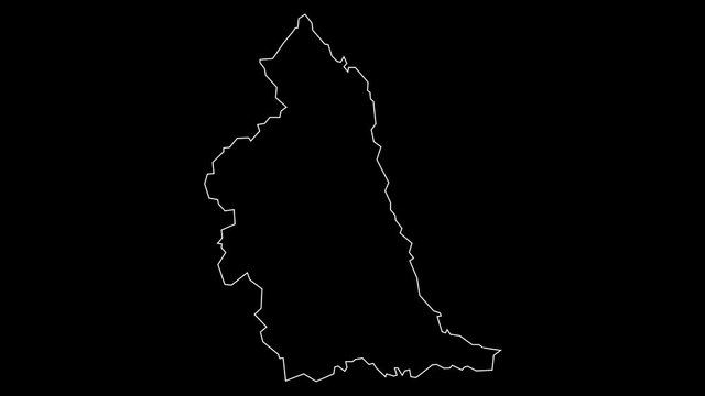 North East England UK region map outline animation