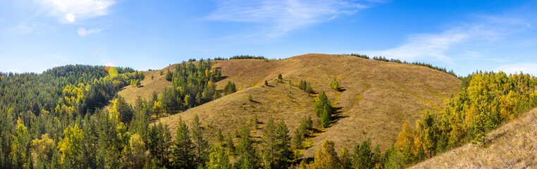 Nuraly mountain range near Zyuratkul national park. Nuraly mountain range is located on the border of the Bashkortostan republic and Chelyabinsk region. Bashkortostan, South Ural, Russia