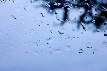 Raindrops on the windshield