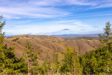 Nuraly mountain range near Zyuratkul national park. Nuraly mountain range is located on the border of the Bashkortostan republic and Chelyabinsk region. Bashkortostan, South Ural, Russia