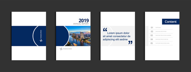 Business cover design template vector. Template A4 for annual report catalog magazine flyer booklet brochure. Sample image with Gradient Mesh.
