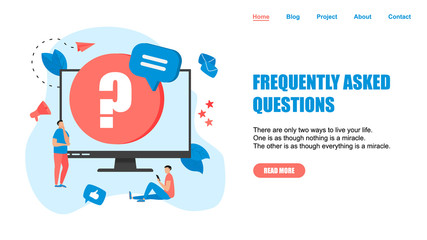 Frequently Asked Question flat modern design concept on webpage template