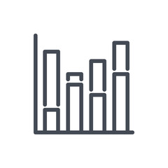 Trellis bar graphs line icon. Finance chart vector outline sign.