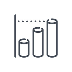 Column bar graphs line icon. Finance chart with levels vector outline sign.