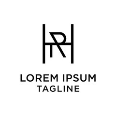 initial letter logo HR, RH logo template