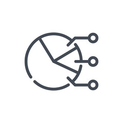 Pie chart line icon. Finance graph vector outline sign.