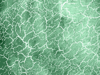 Neo mint colored texture with white cracks. Surface with craquelure effect.