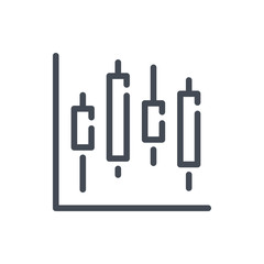Trade bars chart line icon. Trade market candle chart vector outline sign.