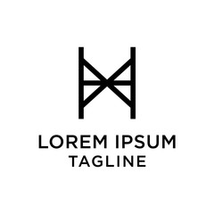 initial letter logo HX, XH logo template 
