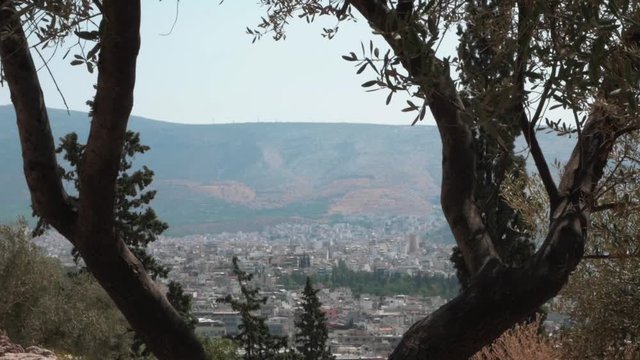 The Panoramic view of Athens, the capital of Greece. Hellas (Ellada) capital panoramic view.