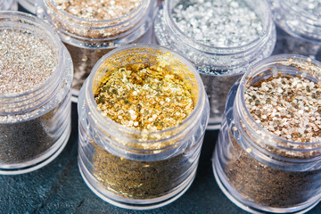 Golden silver glitter