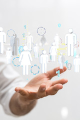 touching global network and data customer connection