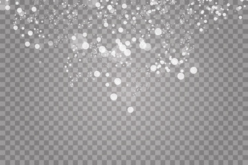 Glow light effect. Vector illustration. Christmas flash dust. White sparks and glitter special light effect. Vector sparkles on transparent background. Sparkling magic dust particles