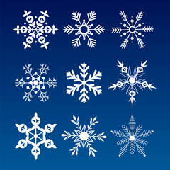 Fototapeta na wymiar Collection snowflakes vector illustration 
