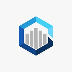 Fototapeta premium Letter C Hexagon Chart Creative Icon Logo Design Template Element Vector