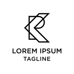 initial letter logo KP, PK logo template