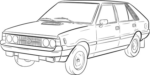 polonez, szkic, sketch, car, auto, samochód, klasyczny, classic,transport,podróż