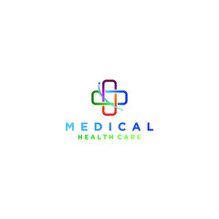 Fototapeta premium Medical logo design - modern technology logo design