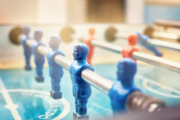 table football with blue players