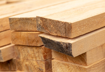 Wooden boards for building a house as a background