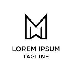 initial letter logo MW, WM logo template 