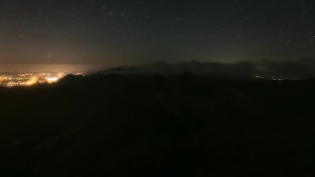 Night time lapse, Milky way over Tatras mountain landscape Poland