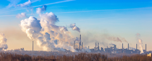 Smoke from the pipes of a metallurgical plant