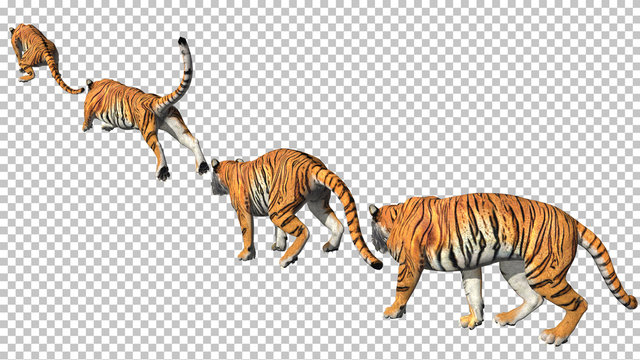 Tiger 3d PNG, On The The Tiger Jumps Out Of The 3d Illustration, 3d Art, 3d  Rendering, Background PNG Image For Free Download