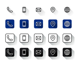 4 Style Contact Information Icons