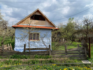 Fototapeta na wymiar old wooden house Rural Life Village Country side 