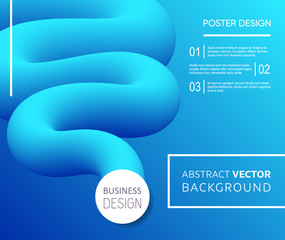 Obraz premium Blue abstract vector background with creative fluid shape