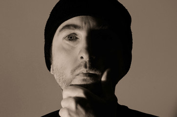 portrait homme bonnet