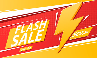 Flash sale background, template, poster or banner. Sale background. Vector illustration.