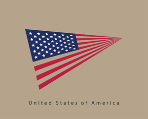 USA flag vector. Modern style United States of America symbol. American banner design element