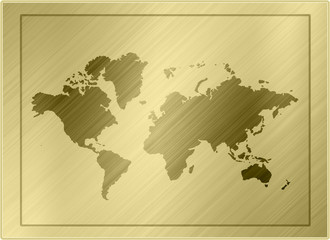 World map gold texture background