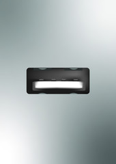 Illustration eines USB-Port/Anschluss auf silbernem Hintergrund