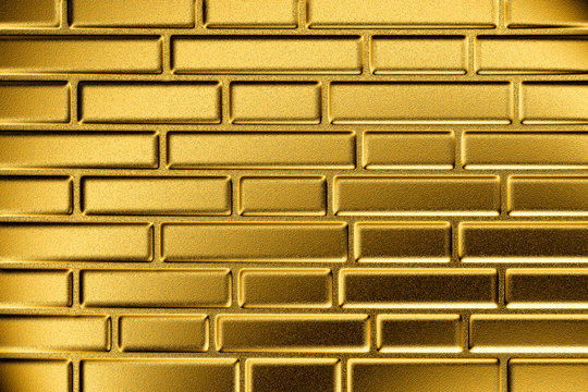 Gold brick wall