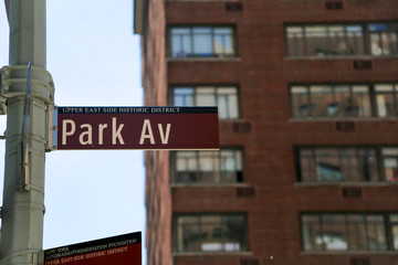 Park Avenue Street Sign in New York City